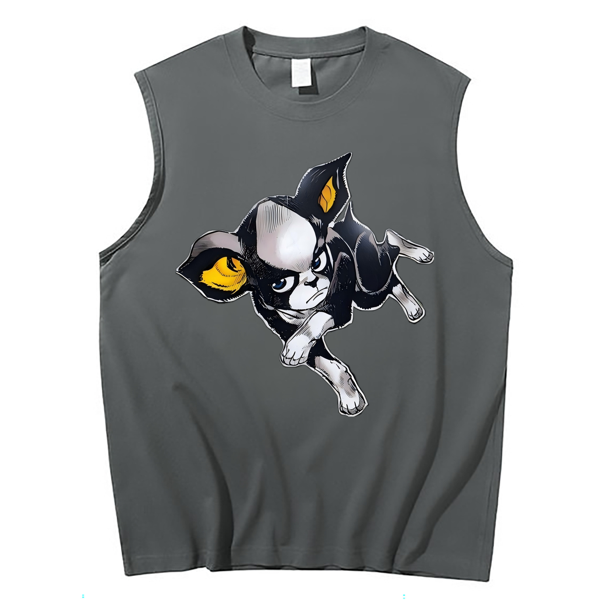 （画像用） ジョジョの奇妙な冒険 イギー JoJo's Bizarre Adventure Iggy コットン100％タンクトップ（フロントプリント）